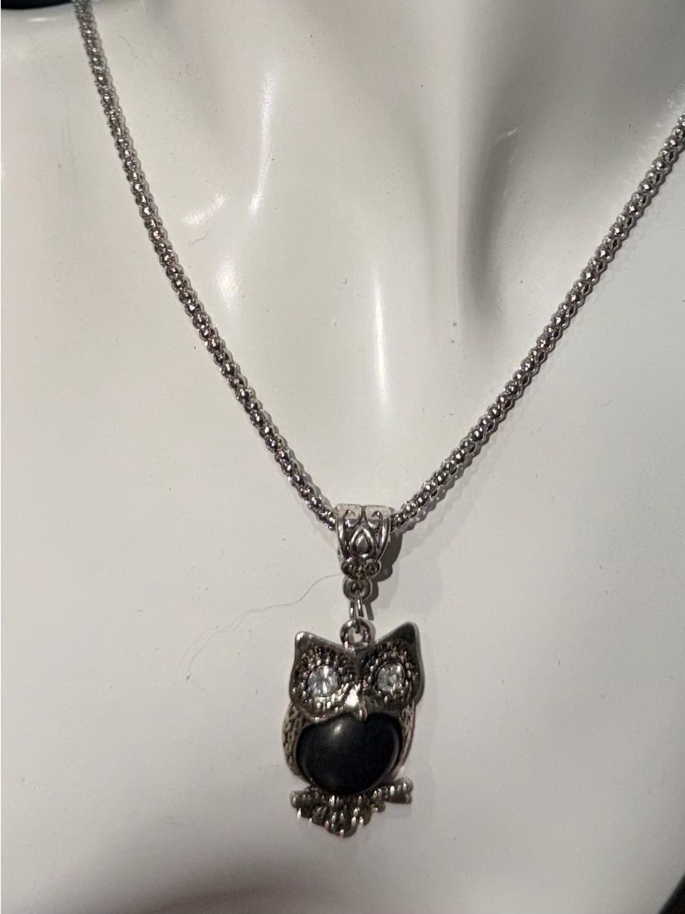 🦉 Silver Tone Owl Pendant Necklace 🦉